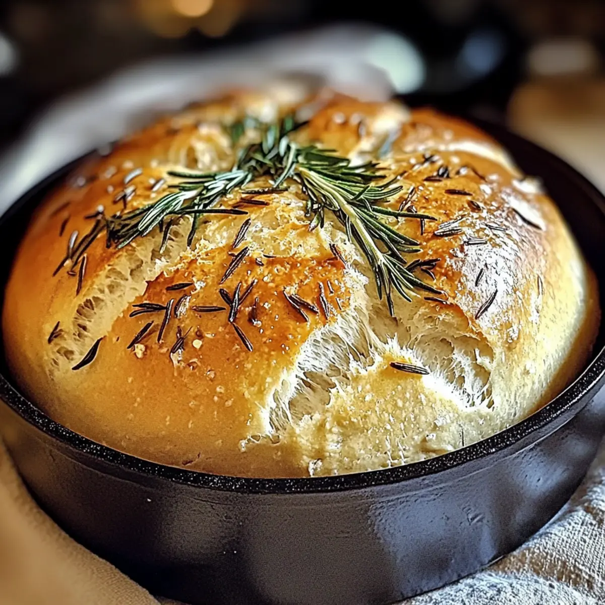 Irresistibly Easy Rustic No-Knead Rosemary Garlic Bread Recipe 1