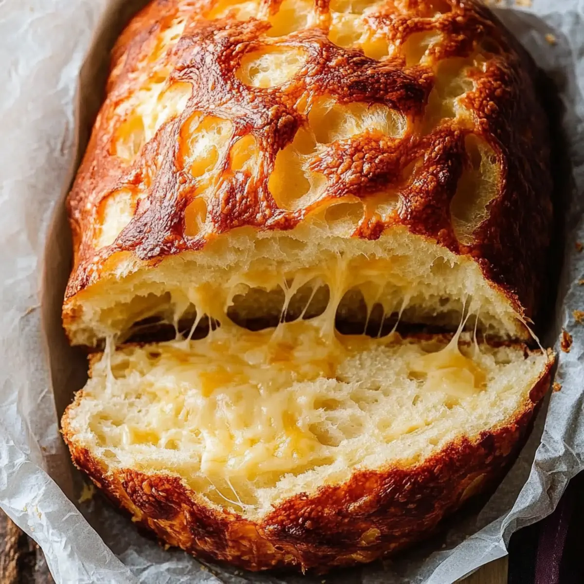 Gooey Easy No-Knead Cheese Bread: Ultimate Comfort Delight 2 Easy No-Knead Cheese Bread: Ultimate Comfort
