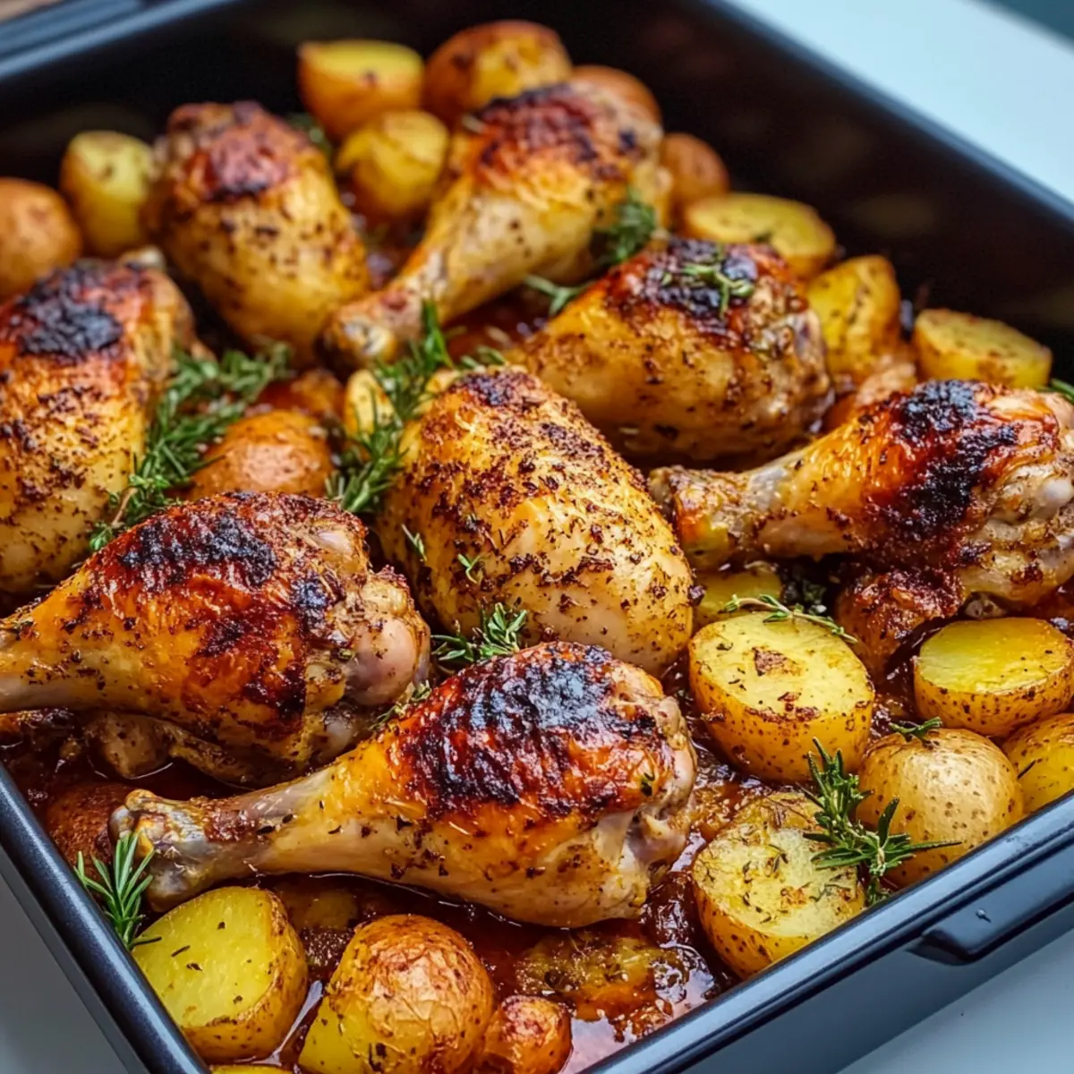 Crispy and Juicy: Easy Oven Baked Chicken Legs with Potatoes 3